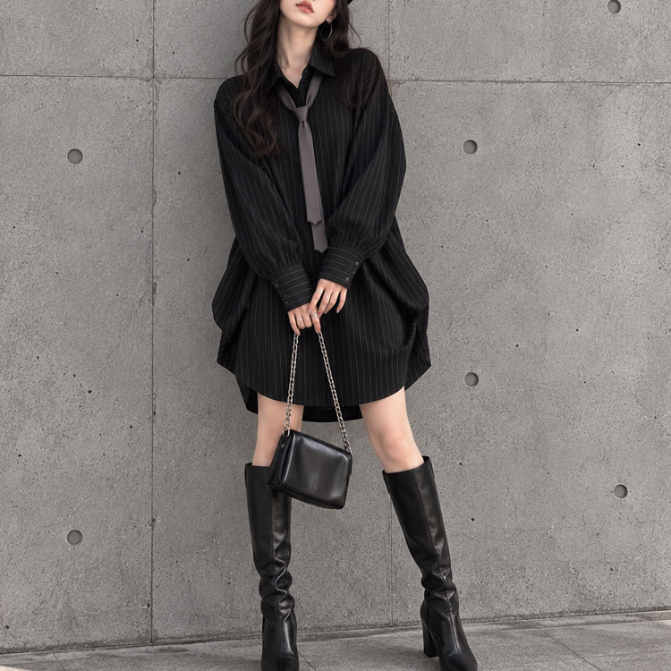 大きいサイズ レディース ロングシャツワンピース jp017