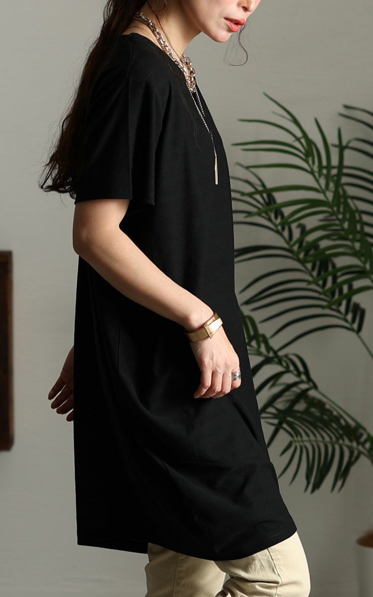 大きいサイズ レディース UV対策＆吸湿速乾Vネックコクーンチュニック　map-96l【メール便可】