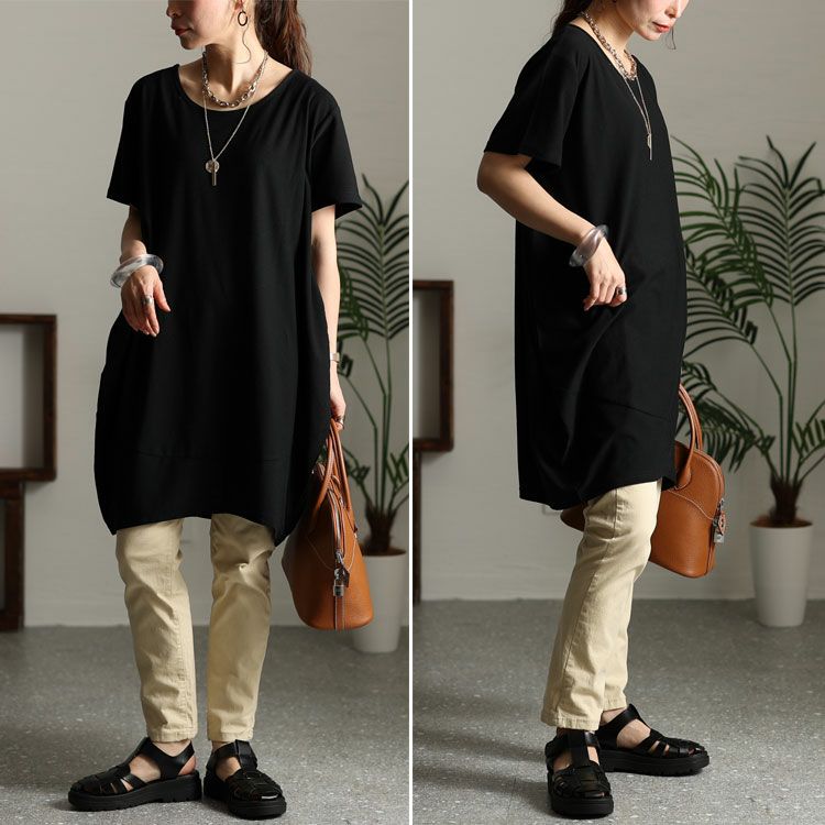 大きいサイズ レディース UV対策＆吸湿速乾コクーンチュニック　map-84l【メール便可】