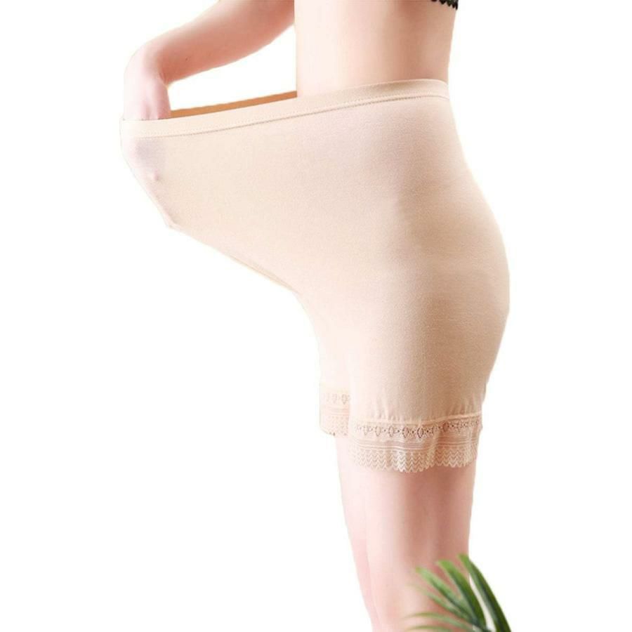 大きいサイズ レディース 股ズレ防止パンツ 3分丈裾レース 通年用 股ずれ 股擦れ 股ヅレhumio-010【メール便可】 ベージュ