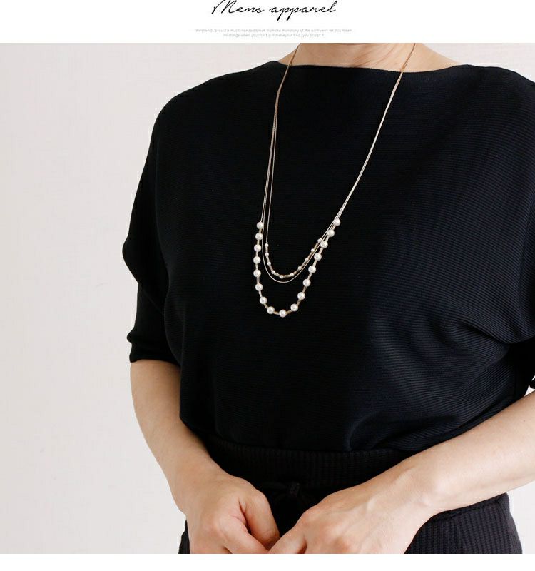 大きいサイズ レディース 3wayフェイクパールネックレス　humio-014 【メール便可】