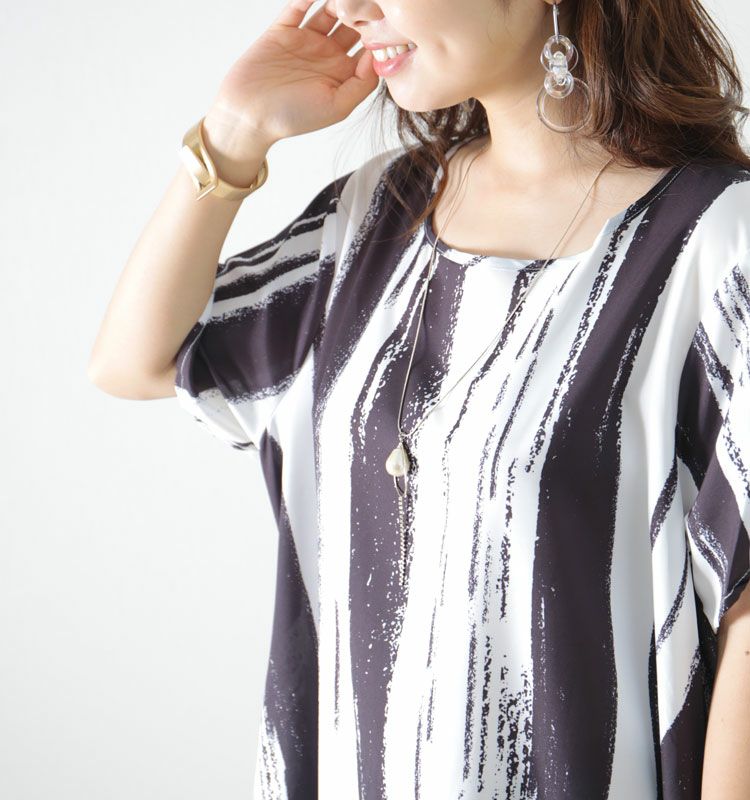 大きいサイズ レディース しずく形コットンパールネックレス　humio-012 【メール便可】