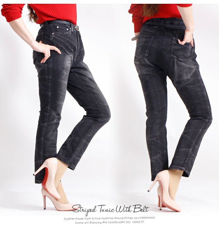 大きいサイズ レディース ウォッシュスキニーストレッチデニム　tkb-127679430