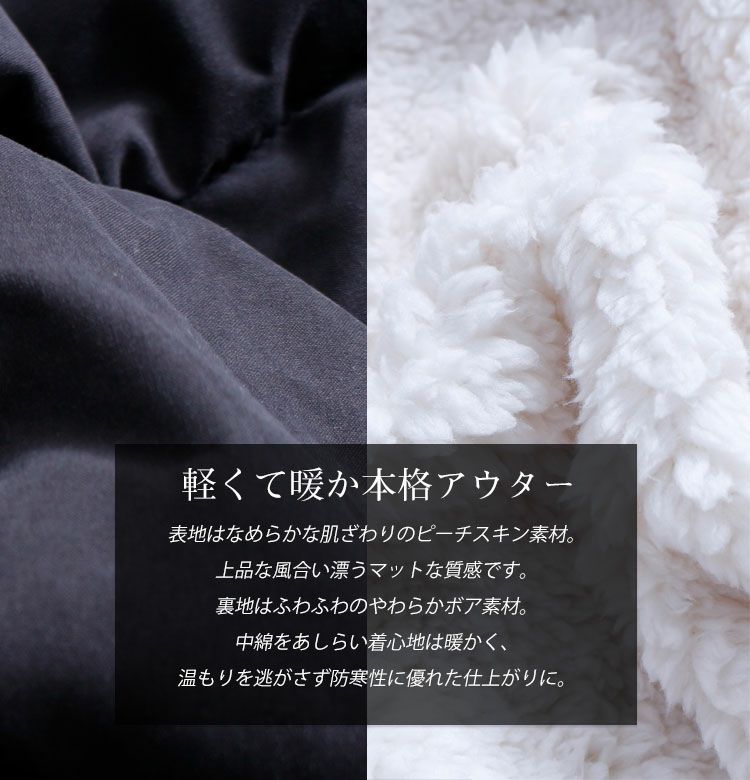 大きいサイズ レディース 裏ボアショールカラー中綿コート　toyo-e005