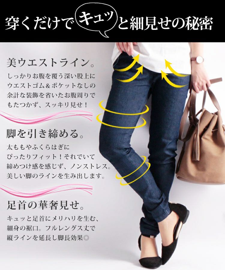 大きいサイズ レディース 美脚ストレッチスキニーデニムレギンスパンツ　jp007d
