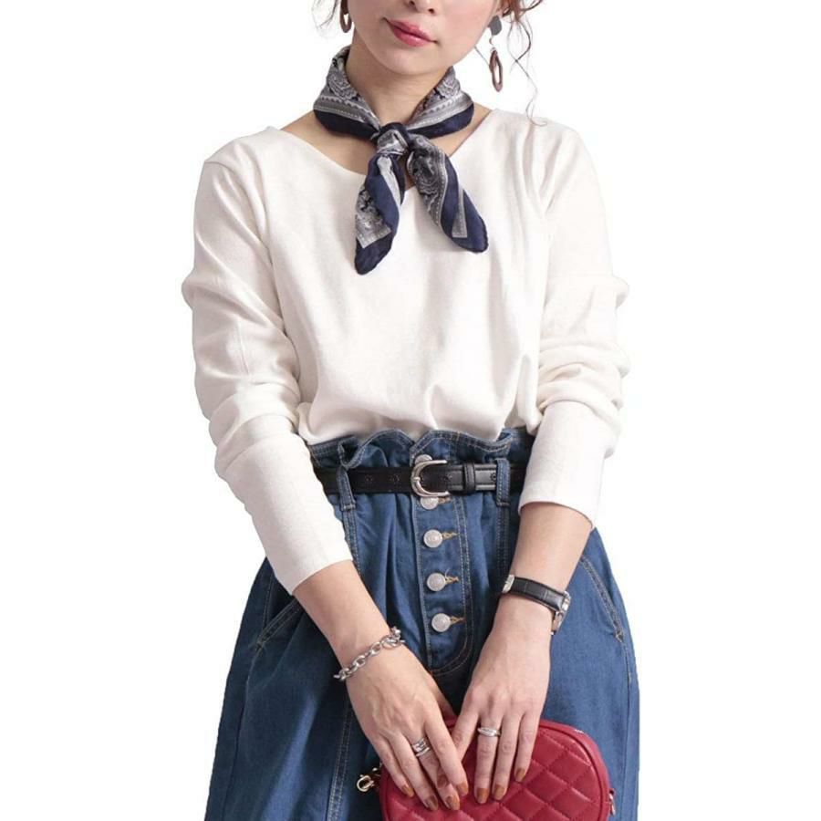 大きいサイズ レディース Vネックコットンカットソー　wk-0153 ホワイト