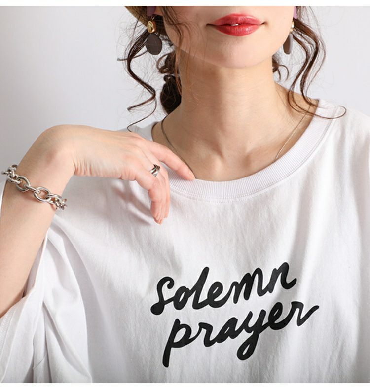 大きいサイズ レディース ビッグTシャツプリントワンピース　map-358