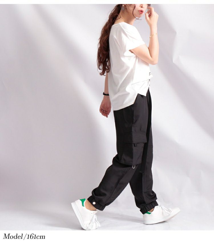 大きいサイズ レディース VネックロゴTシャツ　jp254