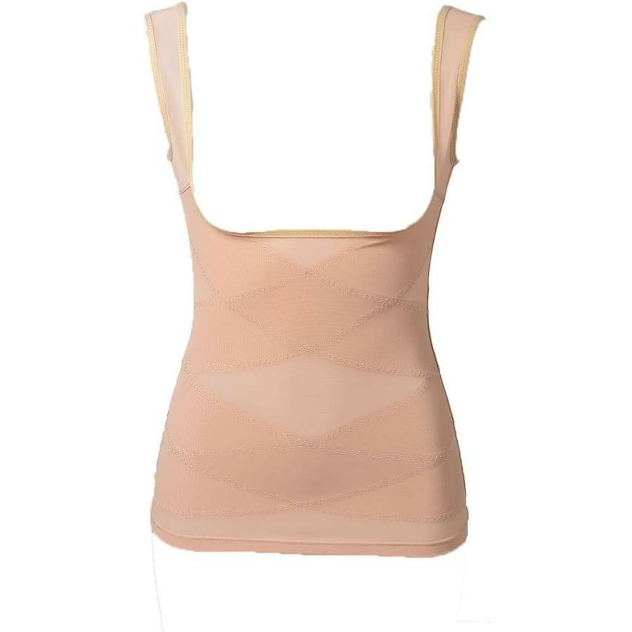 大きいサイズ レディース わがままボディの収納術！脂肪吸引並らくちんメッシュタンクトップ　nhtabo-200502 【メール便可】 ベージュ