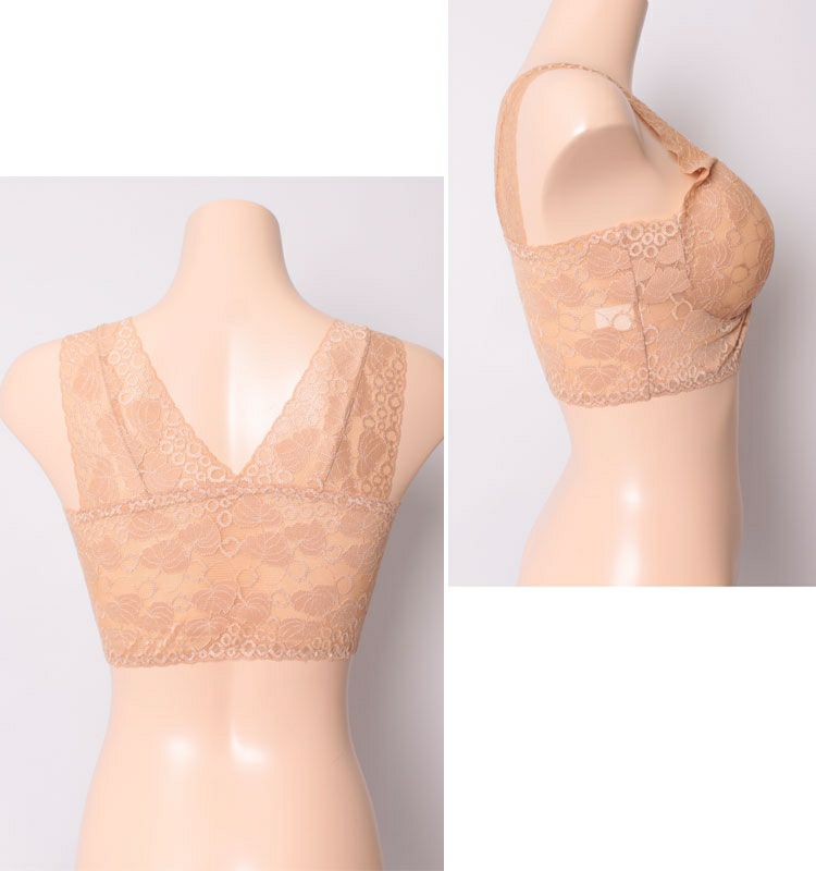 大きいサイズ レディース ノンワイヤー総レースブラ　goldy-452