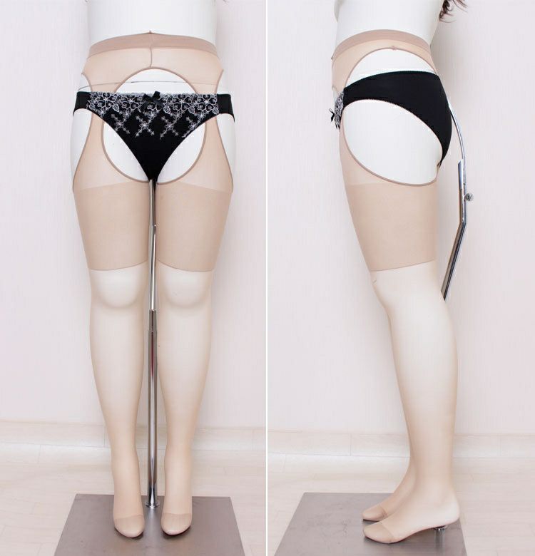 大きいサイズ レディース 【おトイレ上手さん パンツを下ろすだけ！】日本製穴あきストッキング　pure-009【メール便可】