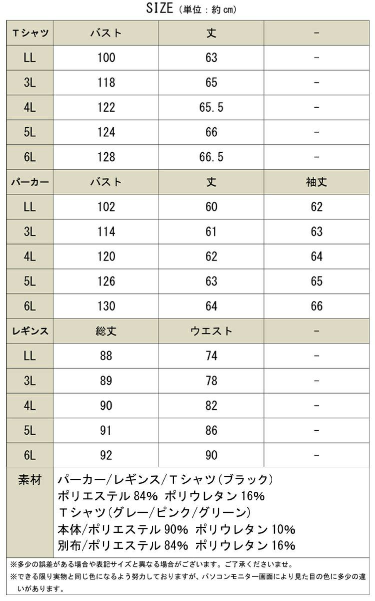 大きいサイズ レディース スポーツウェア3点セット　goldy-484