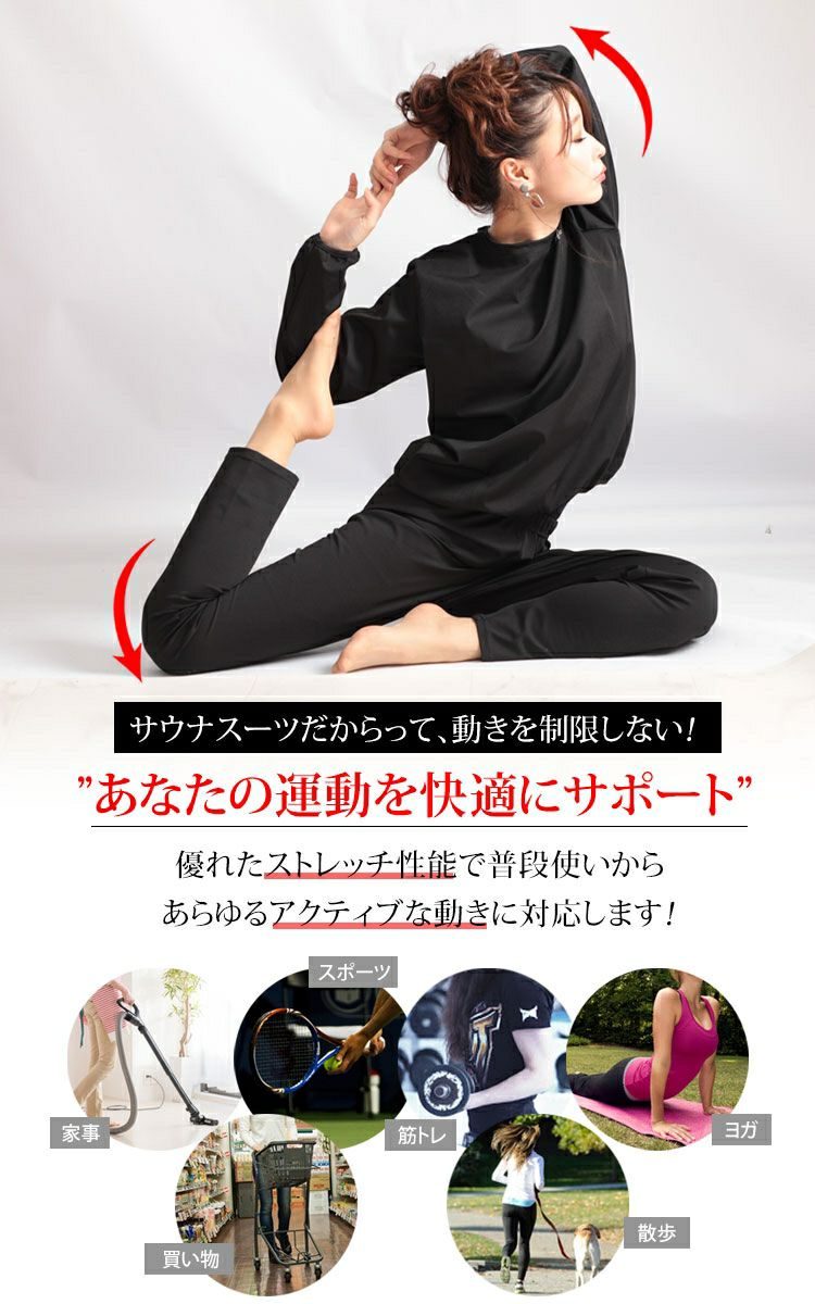 大きいサイズ レディース 爆汗10倍！着るだけダイエットサウナスーツ　goldy-483