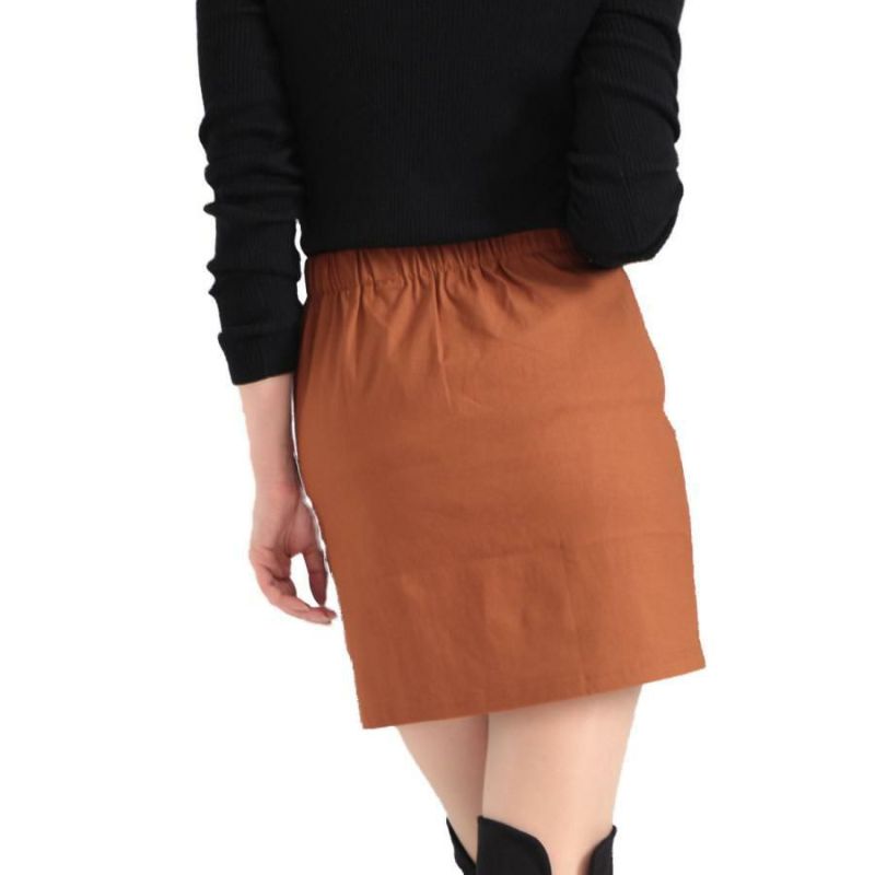 大きいサイズ レディース ストレッチマイクロミニタイトスカート　jp255【メール便可】 ブラウン