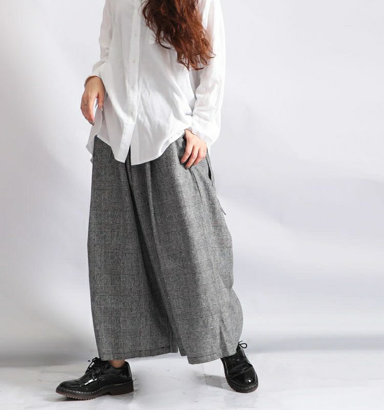 大きいサイズ レディース グレンチェックパンツ　sw-0321