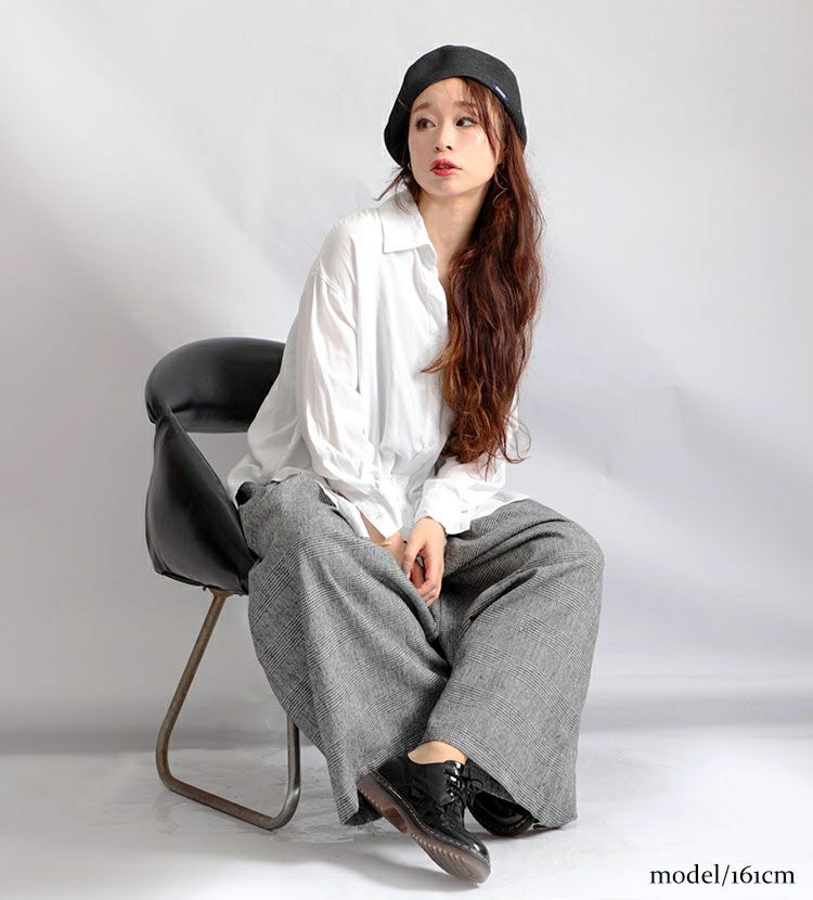 大きいサイズ レディース グレンチェックパンツ　sw-0321