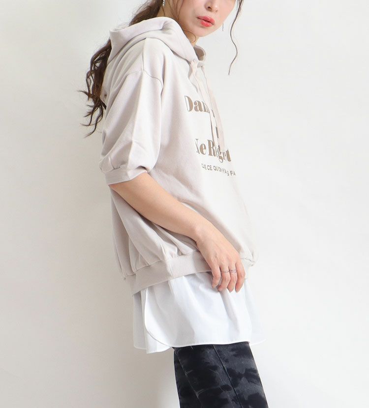 大きいサイズ レディース レイヤード風つけ裾　jp256【メール便可】