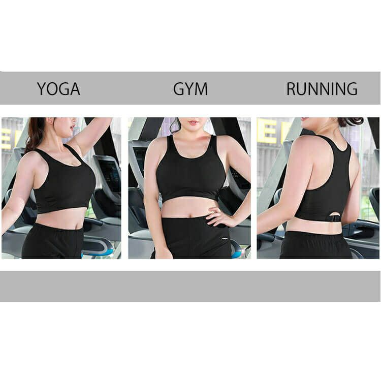 大きいサイズ レディース 取り外し可能カップ付きスポーツブラジャー　goldy-539