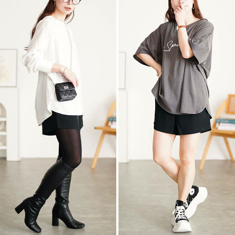 大きいサイズ レディース バックウエストゴムキュロットショートパンツ　goldy-529