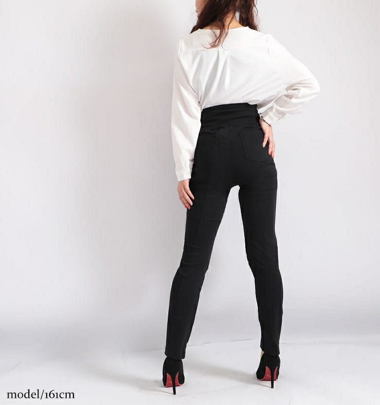 大きいサイズ レディース ハイウエストストレッチギャザーパンツ　fem-053