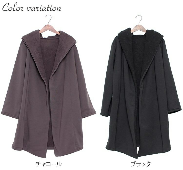 大きいサイズ レディース フード付き裏ボアコート　sw-0329