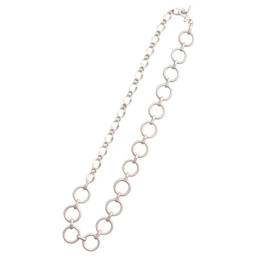 大きいサイズ レディース リングチェーンネックレス　humio-047【メール便可】 マットシルバー