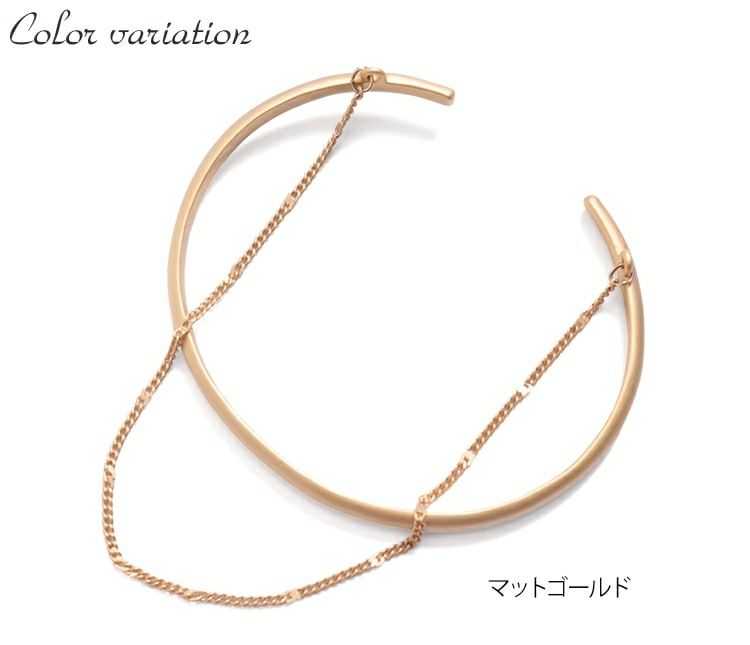 大きいサイズ レディース 2連チェーン付きバングル　humio-052【メール便可】