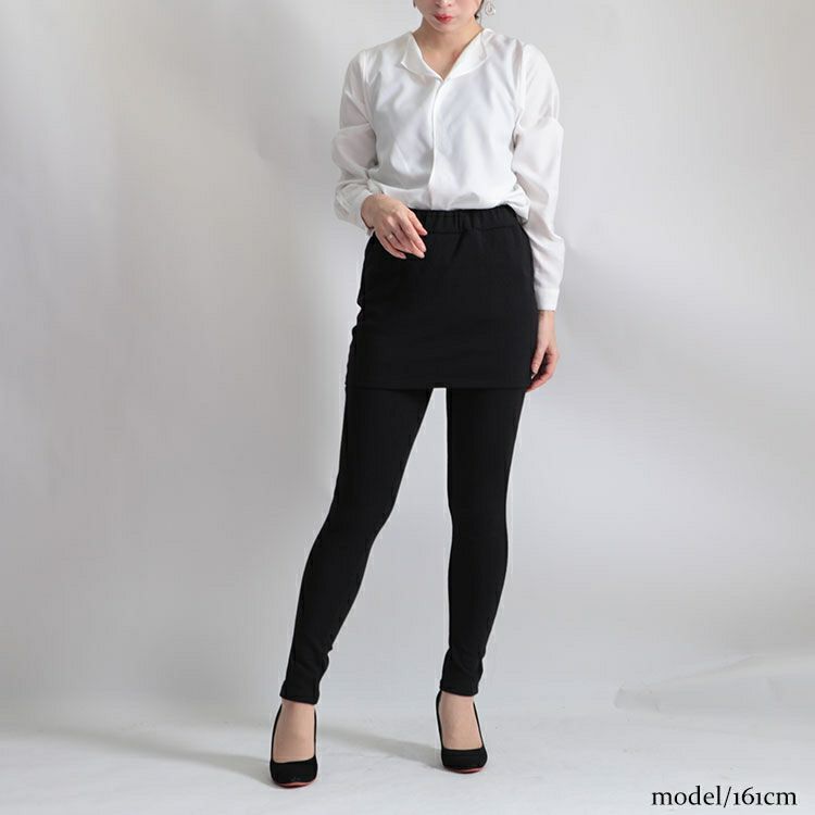 大きいサイズ レディース 裏起毛レギンスミニスカート　goldy-555