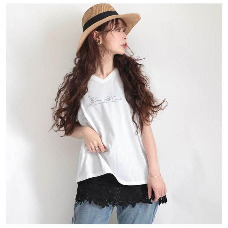 大きいサイズ レディース 裾レースレイヤードインナーキャミソール　gold827 ブラック