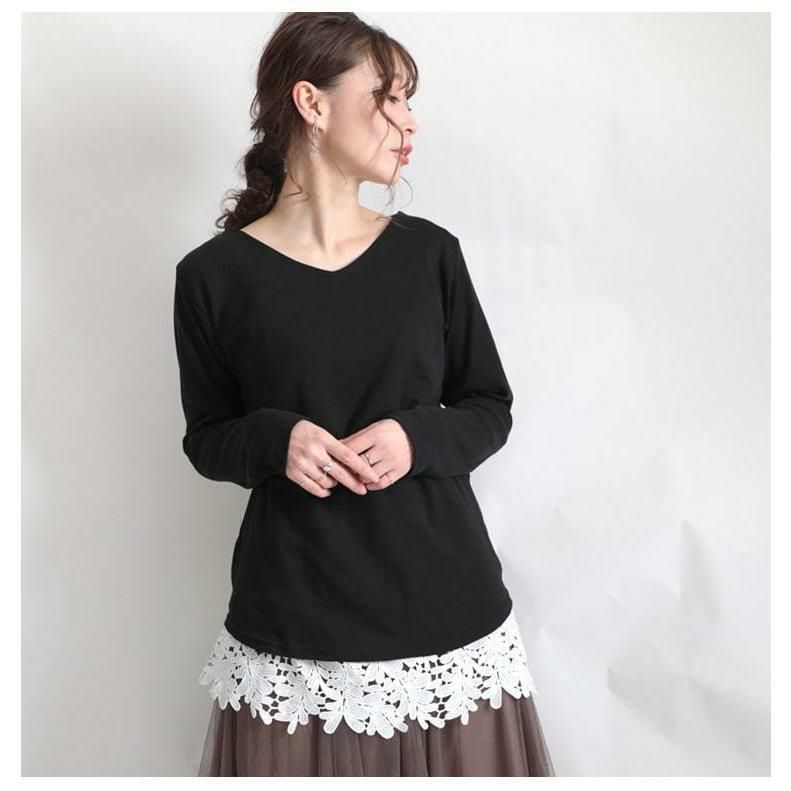 大きいサイズ レディース 裾レースレイヤードインナーキャミソール　gold827 ホワイト