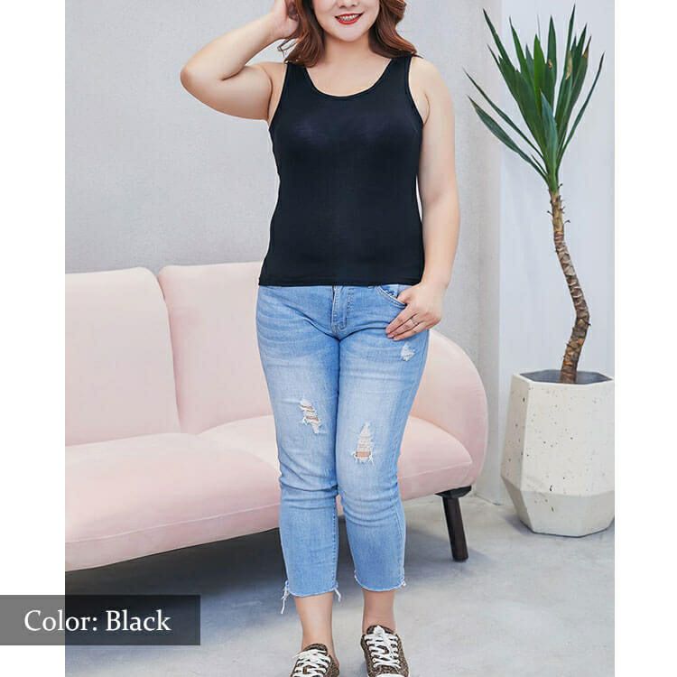 大きいサイズ レディース ブラカップ付きタンクトップ　goldy-545