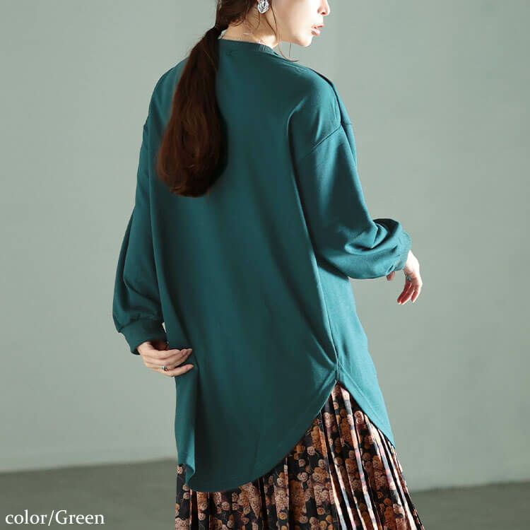 大きいサイズ レディース 太リブ重ねVネックプルオーバー　bai-0029