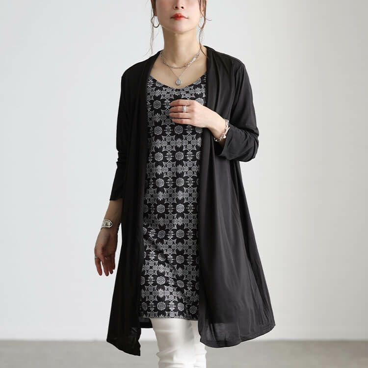 大きいサイズ レディース トッパー重ね着風チュニック　jp283