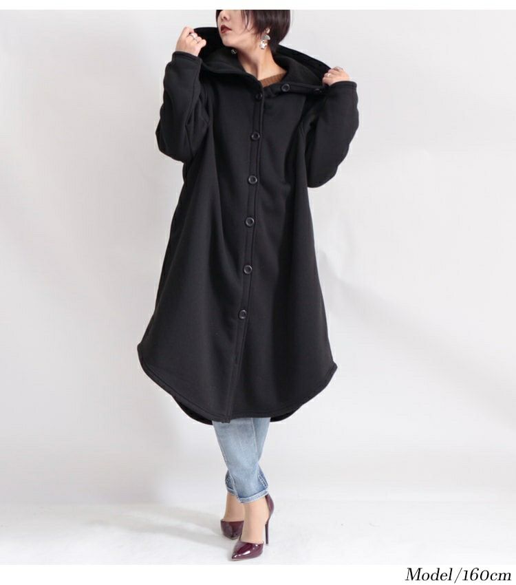 大きいサイズ レディース 裏ボアロングフードコート nw-20025 | 大きい