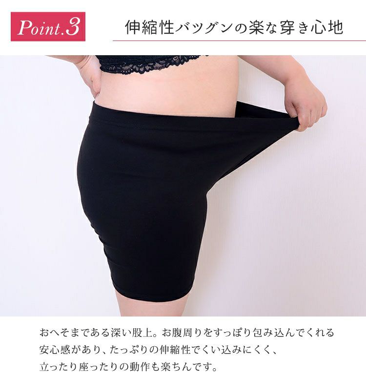 大きいサイズ レディース 3分丈 春夏用 股擦れ防止パンツ　sw-0000ss 【メール便可】