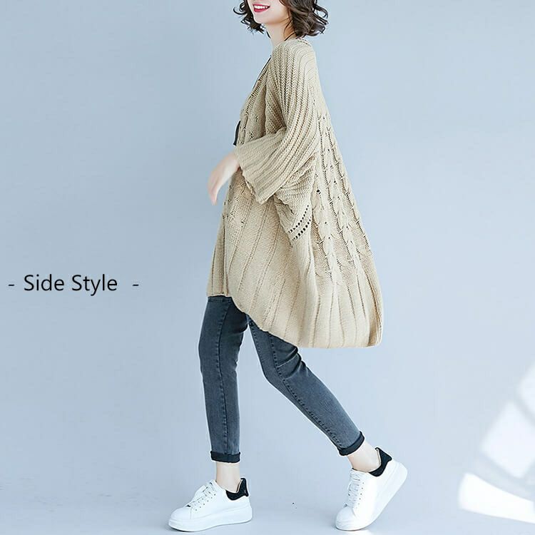 大きいサイズ レディース ビッグサイズ 七分袖サマーニット　goldy-622