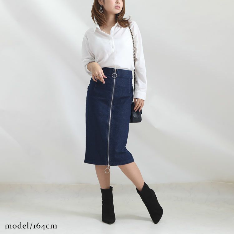 大きいサイズ レディース ビッグサイズ ジップアップタイトスカート　goldy-624 【メール便可】