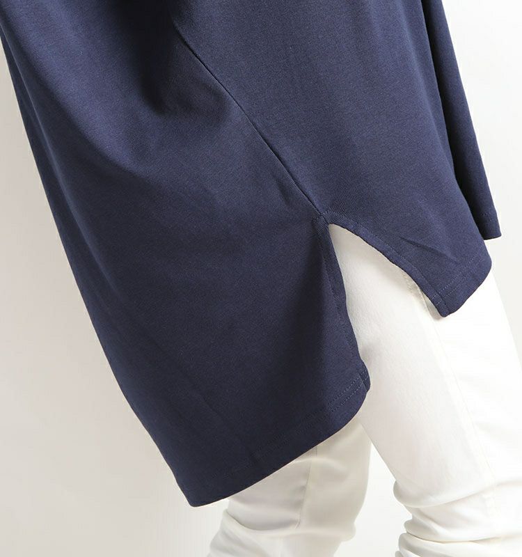 大きいサイズ レディース ビッグサイズ サイドスリットドルマンチュニックカットソー　wk-gold-095