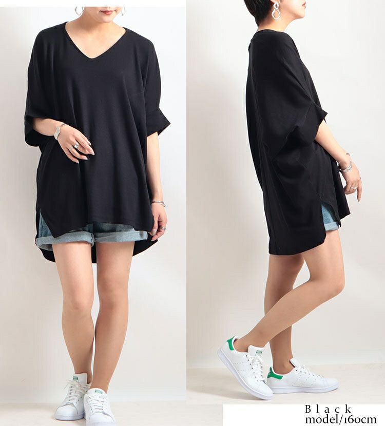 大きいサイズ レディース ビッグサイズ サイドスリットドルマンチュニックカットソー　wk-gold-095