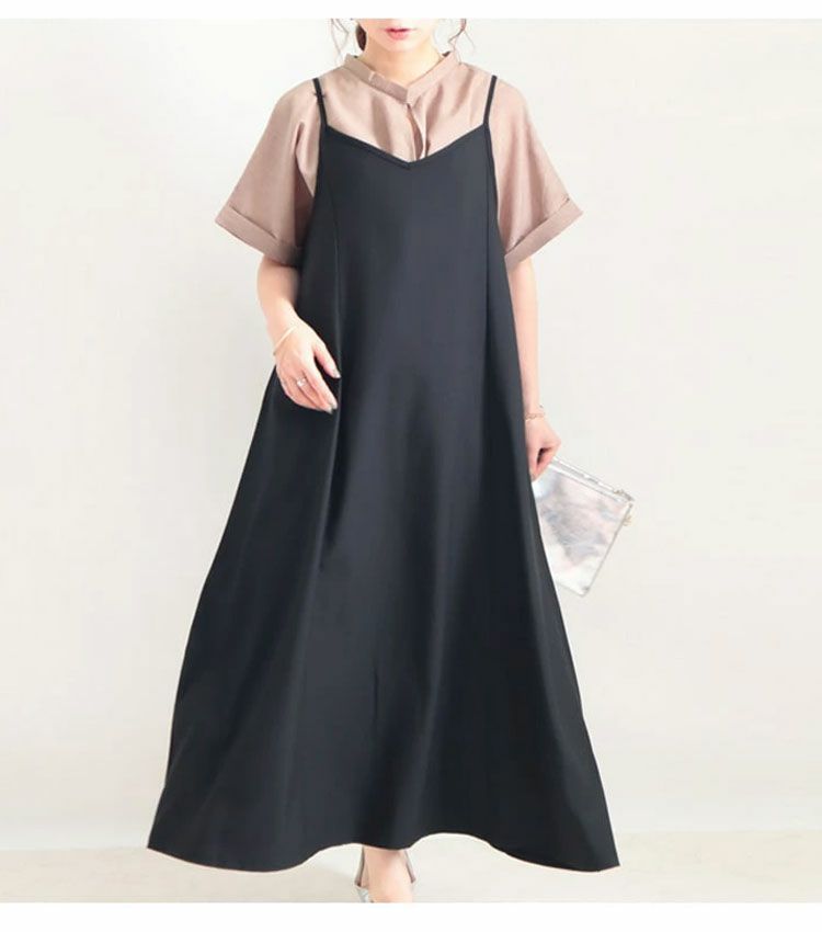 大きいサイズ レディース ビッグサイズ フレアキャミソールワンピース　maru-6453