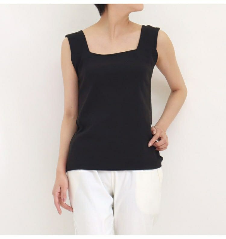 大きいサイズ レディース ビッグサイズ インナー隠しスクエアネックタンクトップ　wk-0228 【メール便可】