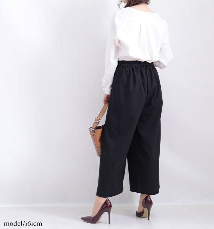 大きいサイズ レディース ビッグサイズ サイドスカーフ柄切替えワイドパンツ　nw-21002