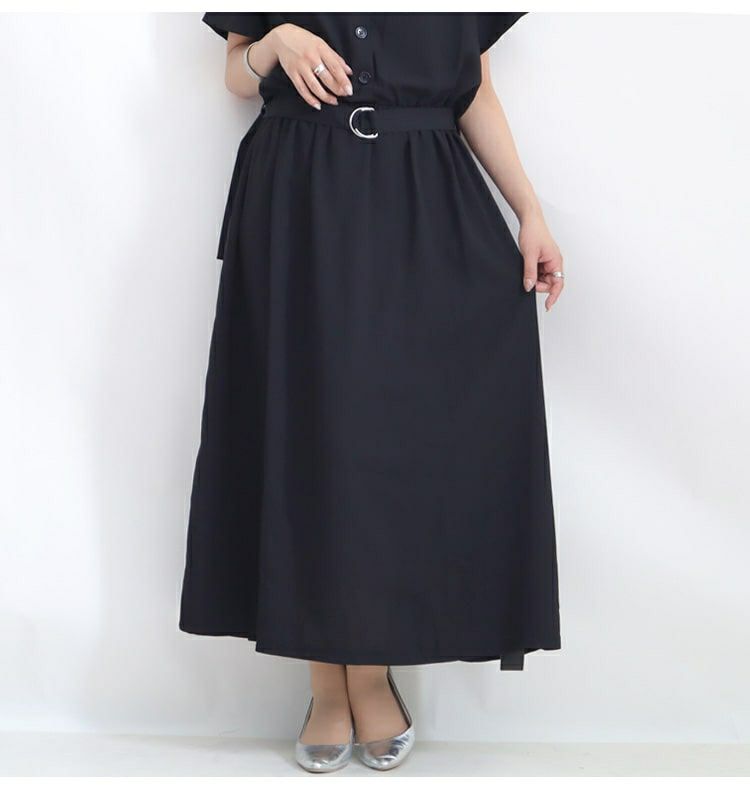 大きいサイズ レディース ウエストマークVネックワンピース　sw-0372