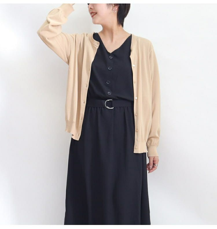 大きいサイズ レディース ウエストマークVネックワンピース　sw-0372