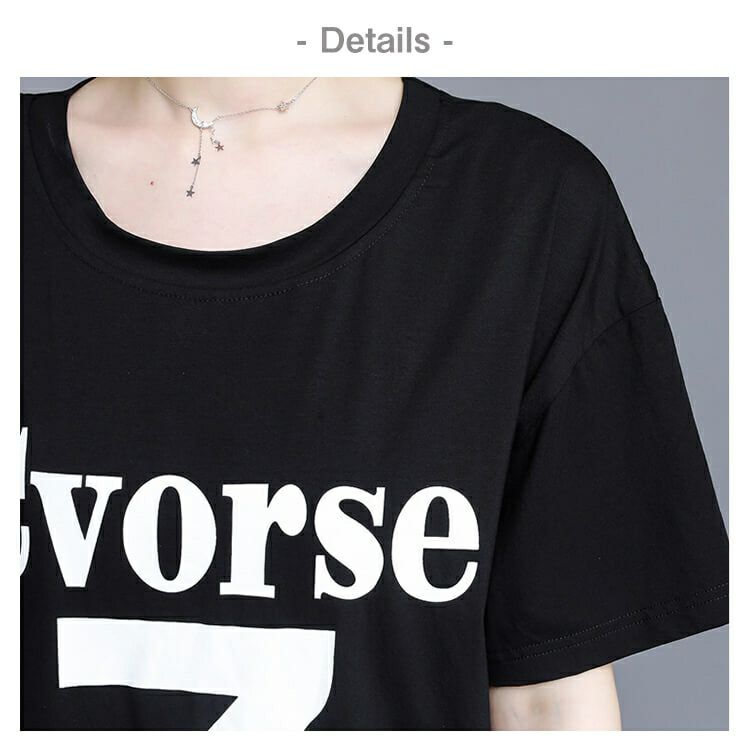 大きいサイズ レディース 背面デザインＴシャツワンピース　goldy-667