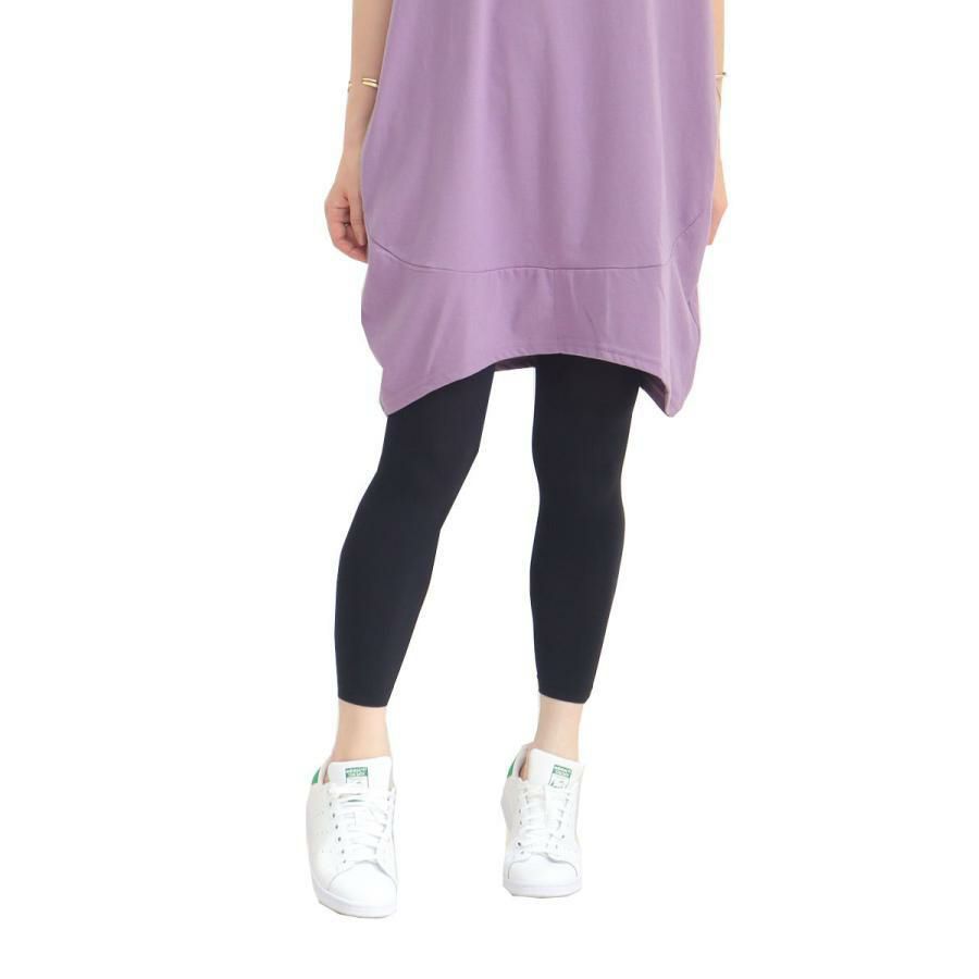 大きいサイズ レディース 接触冷感レギンス　pure-012 【メール便可】 ブラック