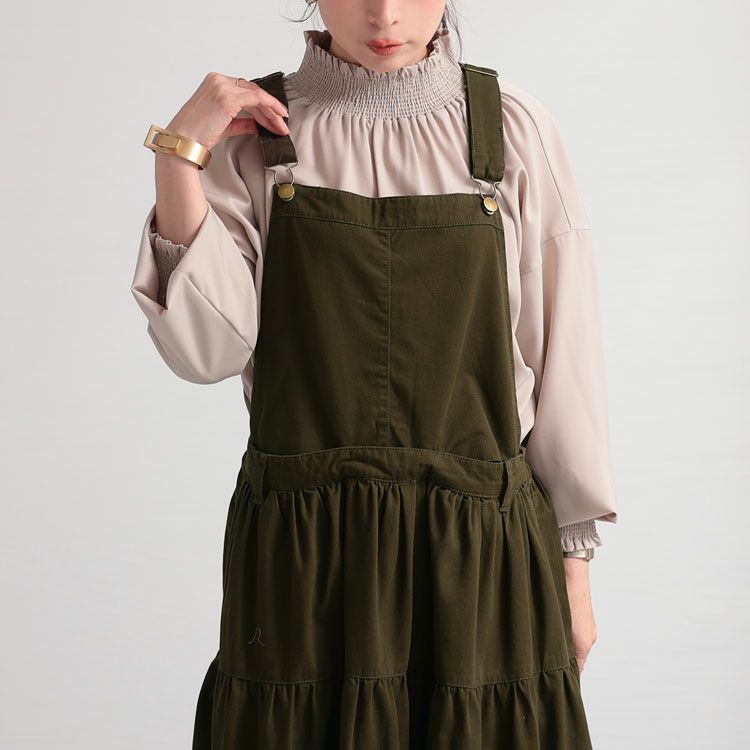 大きいサイズ レディース ティアードサロペットスカート　wc-0244