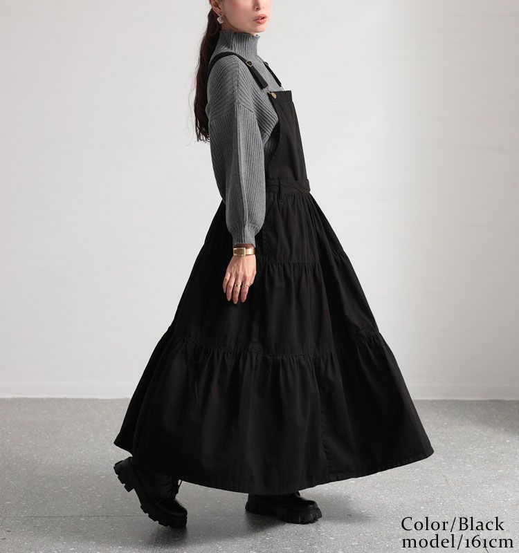 大きいサイズ レディース ティアードサロペットスカート　wc-0244