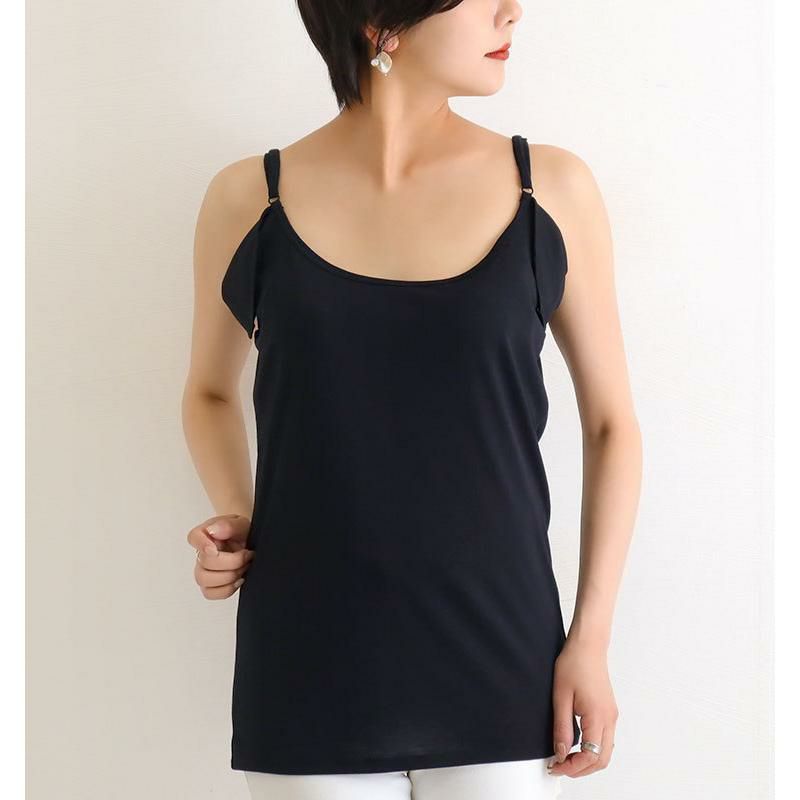 大きいサイズ レディース 汗脇パッド付きインナー　mo-008 【メール便可】 ブラック