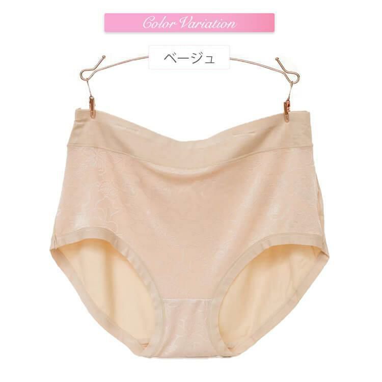 大きいサイズ レディース ウルトラストレッチ花柄ショーツ　goldy-647 【メール便可】 ベージュ